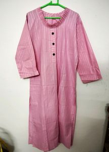 Pure Cotton Pink Straight Kurta/ Kurti ,brand New