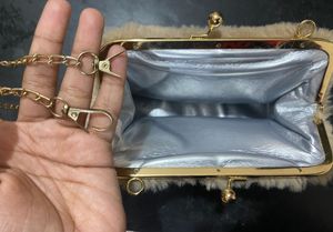 Fuzzy Sling Clutch Bag