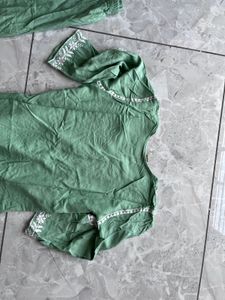 Sage Green Embroidered Kurta Set