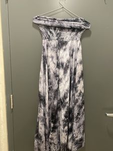Tie-Dye Strapless Midi Dress
