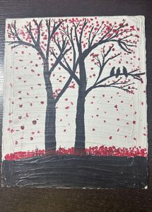 Handmade Tree & Bird Painting