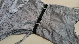 Elegant Silver Maxi Dress