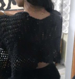 Stylish Black Crochet Top