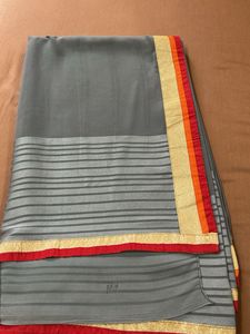 Saree With Ready made Zari  Work Blouse