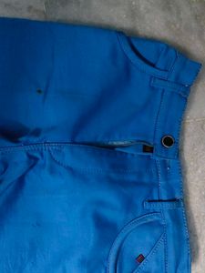 Blue Colour Stright Fit Pant
