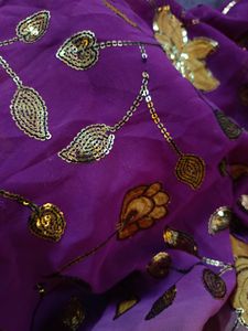 Very Long Double Shade Beautiful Dupatta With Sequence Work In New Condition