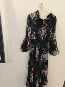 Black Flowers 🌺🌹Long Frock