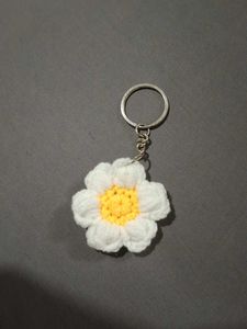 Crochet Daisy Keychain