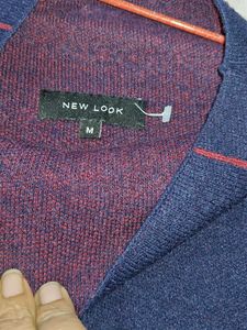 Navy Plaid Turtleneck Sweater-Brand New