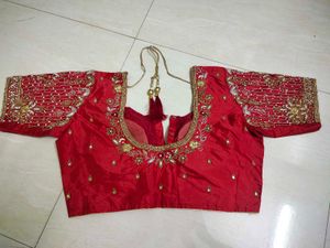 Red maggam blouse