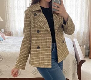 Chic Plaid Double-Breasted Jacket