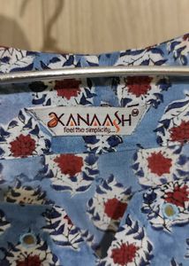 Kanaash Blue Top With Motifs