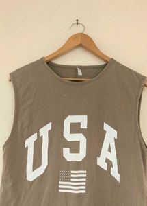 sleeveless branded tshirt for men