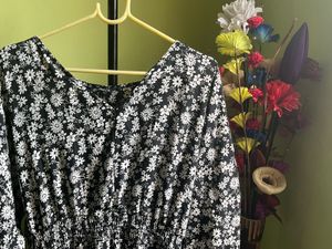 Floral Print Ruffle Hem Dress