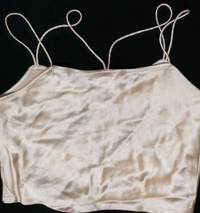 Re-BLUE satin Golden beige Top