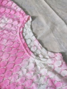Lace See Through Tie Die Top
