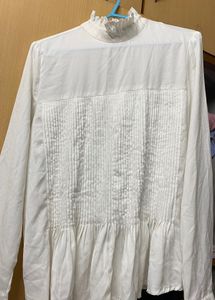 White Ruffle Blouse