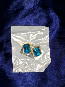 Vintage Blue Gem Earrings