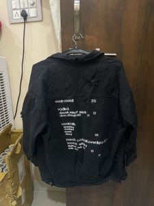 Black Denim Jacket And White Inner