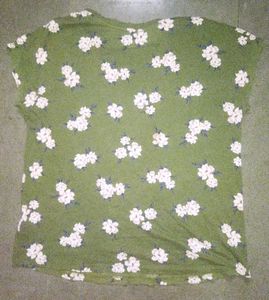 Olive Green Floral &#39;Dream Big&#39; Tee - Size M