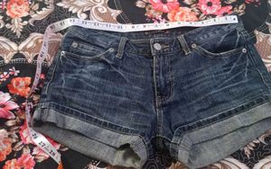 Mid Waist Denim Shorts