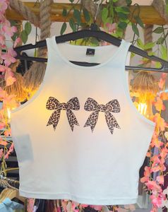 Cute Bow Print Tank Top
