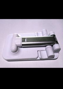 Adjustable and Foldable Desktop Phone Holder Stand for Phone Compatible - with All Mobile Phone/Tablets Upto 4-11&#34; for Desk, Table, Home &amp; Online Classes (White) Metal Holder (Pack Of 1)
