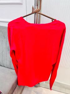 Red V-Neck Sweater