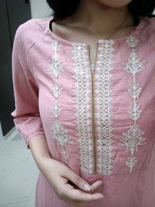Melange Elegant Pink Embroidered Kurta