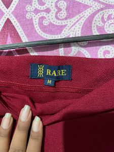 Women Red Puff Full Sleeves Top