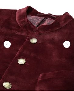 Marks &amp; Spencer Men Maroon Bandhgala Blazer