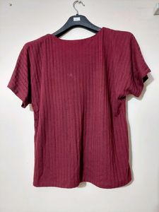 Maroon Ribbed Top ♥️