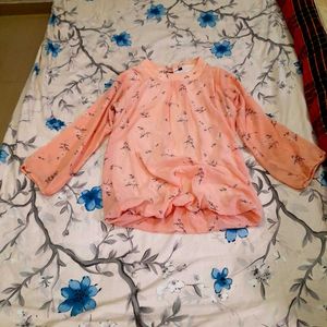 Peach Floral Top