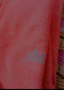 NINS MODA Full Sleeve Solid Hooded Orange Sweater