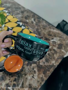 Elegant Ceramic Soup Mugs (Set Of 2)