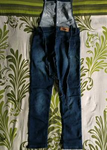 Denim Button-Down Overalls