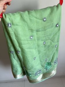 Pista Colour Saree