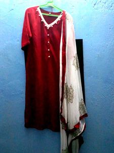 Kurta, Palazzo Pants And Dupatta Set