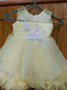 Yellow Floral Tulle Dress