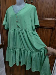 XL Size V-Neck Tiered Dress