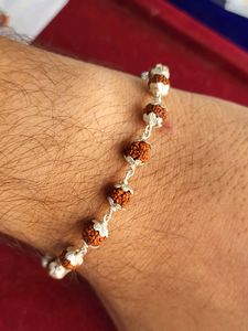 Silver Rudraksh Trendy Rakhi / Bracelet