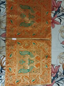 Orange Silk Cushion Covers