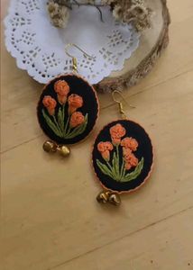 Hand Embroidered Pendant Set