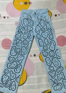 Painted Straight Fit Jeans
