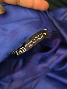 ZARA Long Printed Fishtail Satin Dress