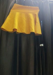 Yellow High-Waisted Mini Skirt