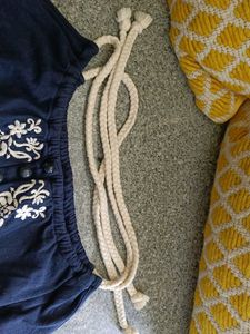 Blue Embroidered Tank Top