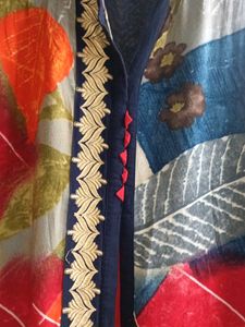 Red, Blue And Multicolored Long Kurti