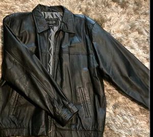 premium black leather jacket