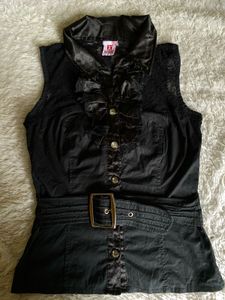 Y2K Xceso Black Sleeveless Top